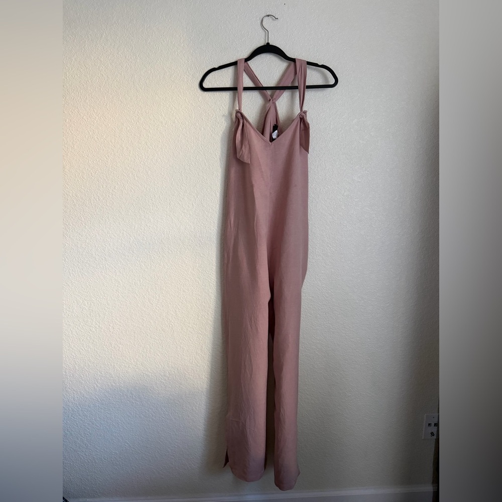 Hatch Noa Maternity Pregnancy Linen Jumpsuit 0 Blush Pink - Picture 2 of 12